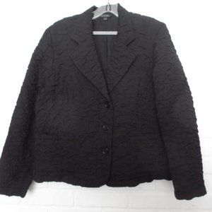Attitude Black Crush Textured 3 Button Down Blazer Size Petite XL